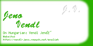 jeno vendl business card